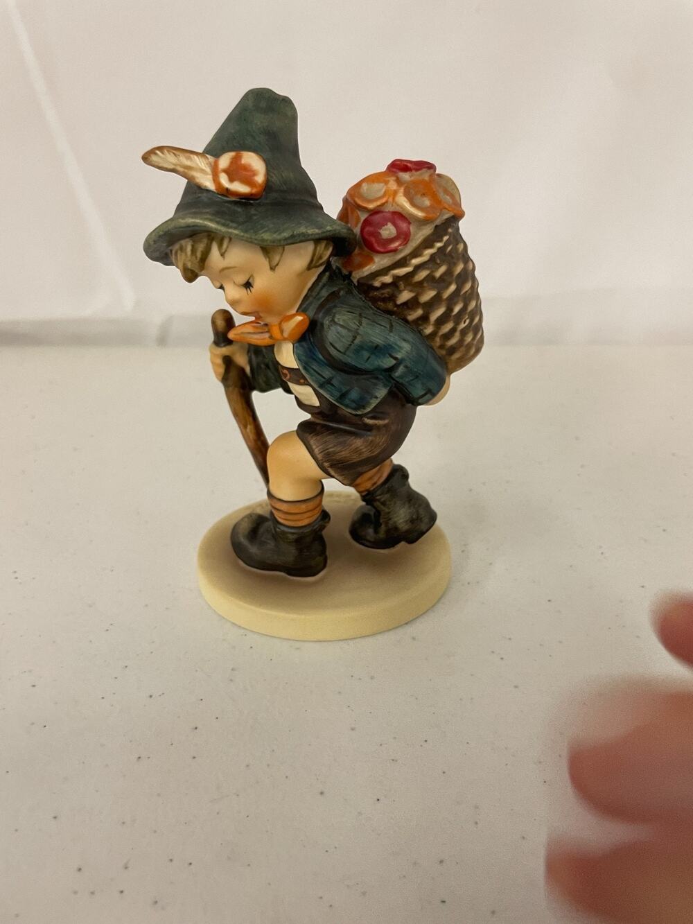 Goebel Hummel Flower Vendor #381 TMK-5 Little Boy Basket of Flowers Germany VTG